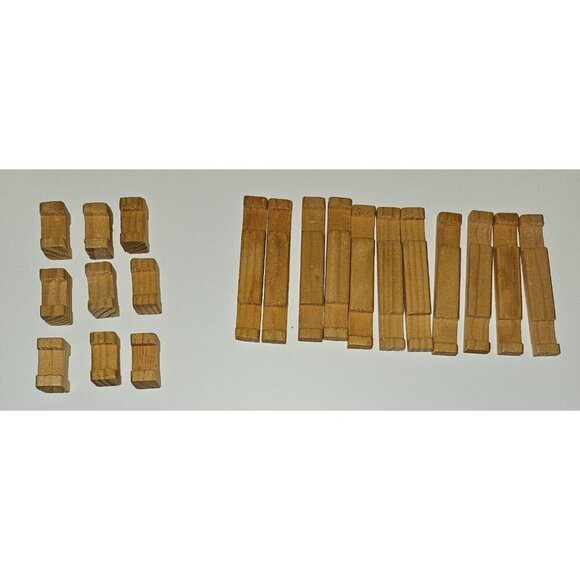 VTG Fort Sam Let's Pretend Wood Building Block Set Cavalry Indians ~ 101 Pieces - Picture 15 of 16